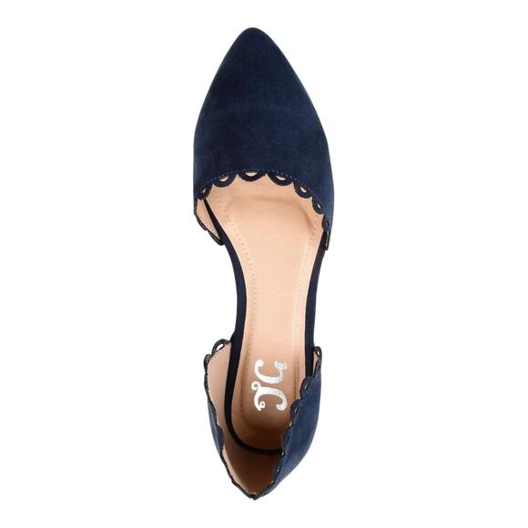 Journee Women's Jezlin Scalloped Flats Blue Size 5 1/2 - Picture 4 of 5